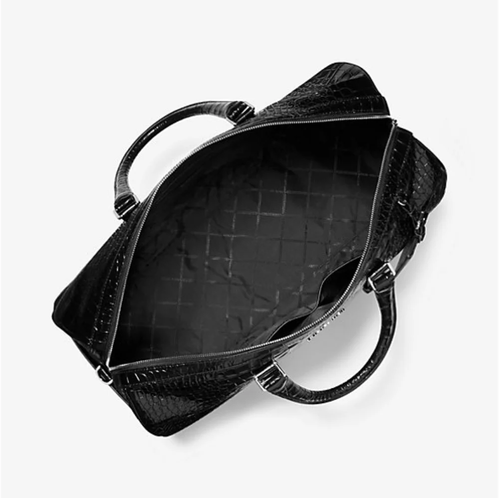 🥳SOLD🥳Micheal KorsTravel XL Metallic Crocodile Embossed Leather Weekender Bag - Picture 2 of 5